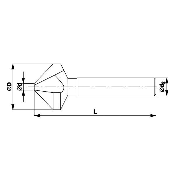 Зенковка ц/х 120° 10,4мм HSS-TiN 3z L54мм d6мм Bucovice(CzTool) 831104