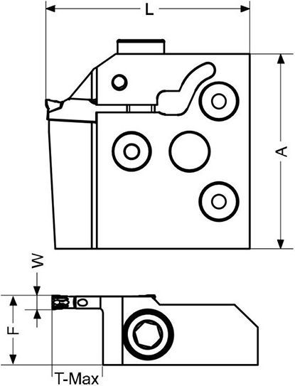 MLSL-2E-09A 4510001 MEGA-TEC картридж для отрезки и радиальной обработки (левое исполнение)